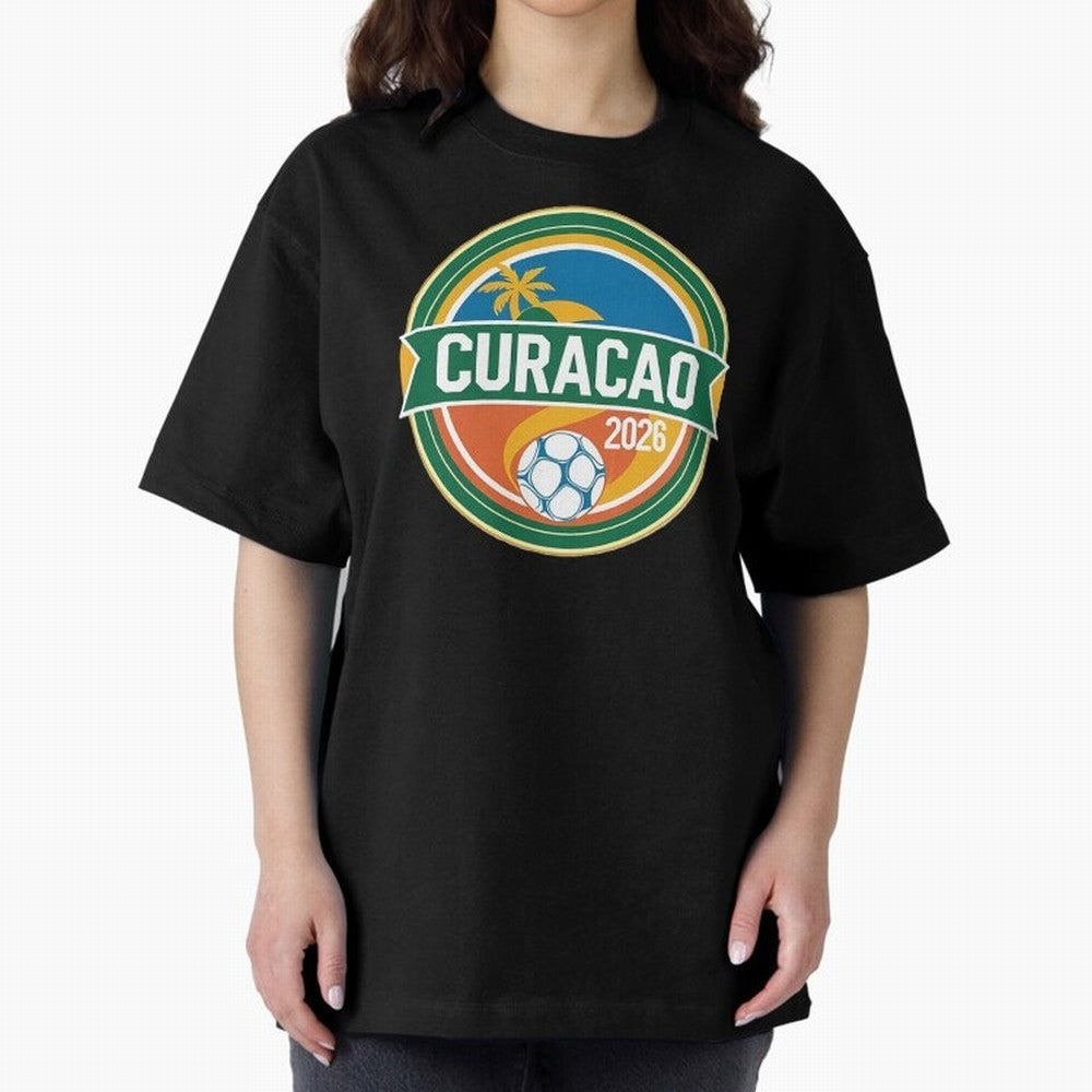Curacao WC 2026 Oversized T-Shirt Bring Global Football Passion for FIFA World Cup 2026 Group Stage, Connected to CR7 and Messi, Argentina and Brazil, Match Day Excitement, Supporter Culture, Golden Goals and Global Football Passion; Made for