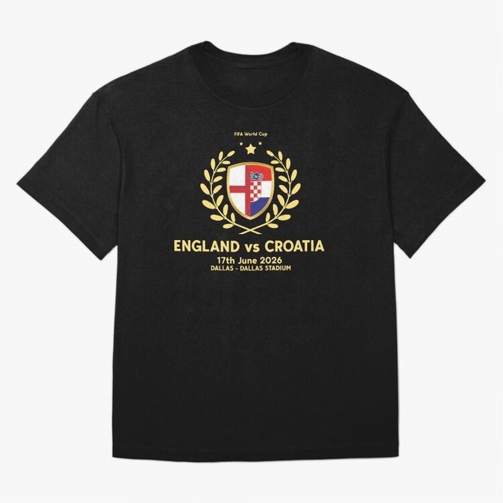 FIFA World Cup - England v Croatia Oversized T-Shirt Live the Energy of Global Football Passion for FIFA World Cup 2026 USA Canada Mexico, Driven by Mbappe and Neymar, France and Portugal, Tournament Hype, Historic Matchups, Family Viewing Parties