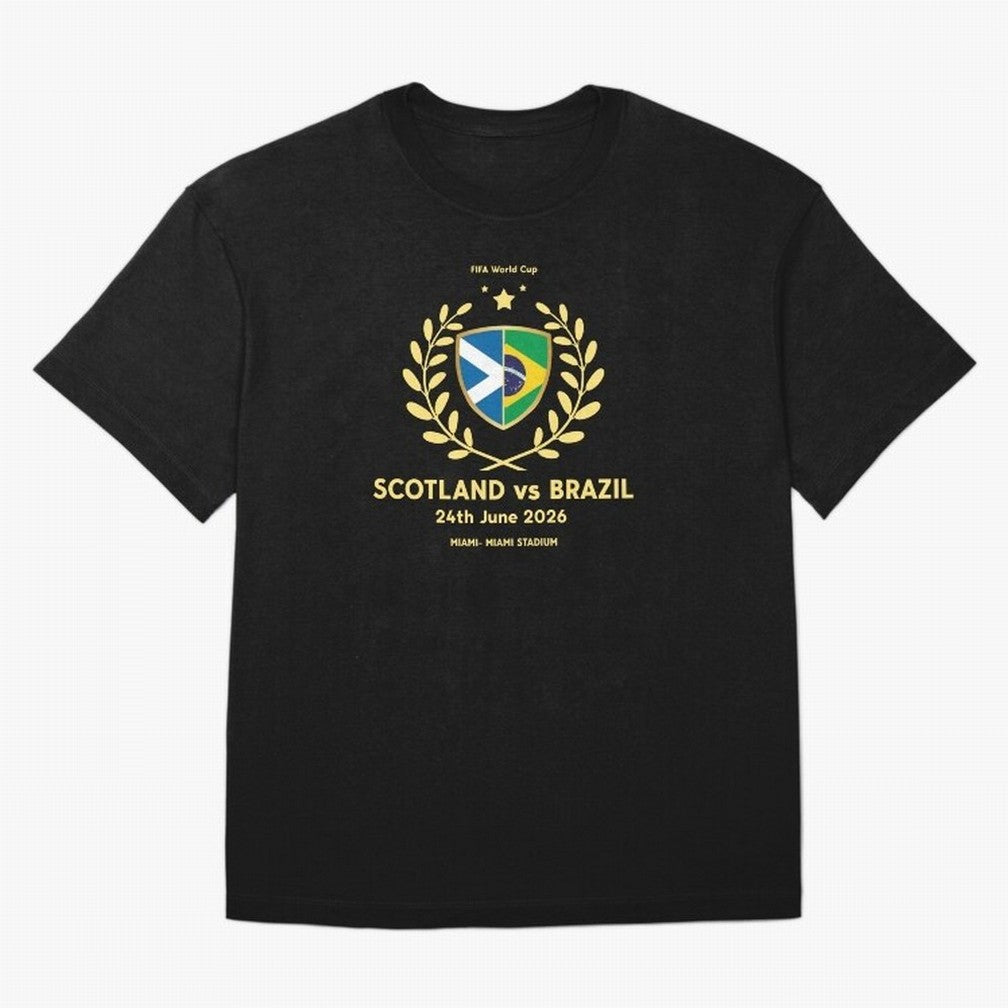 FIFA World Cup - Scotland v Brazil Oversized T-Shirt Experience the Global Stage of Match Day Hype around FIFA World Cup 2026, Neymar, Haaland and Cristiano Ronaldo, Spain and Netherlands, Global Supporter Spirit, Legendary Goals, National Colors