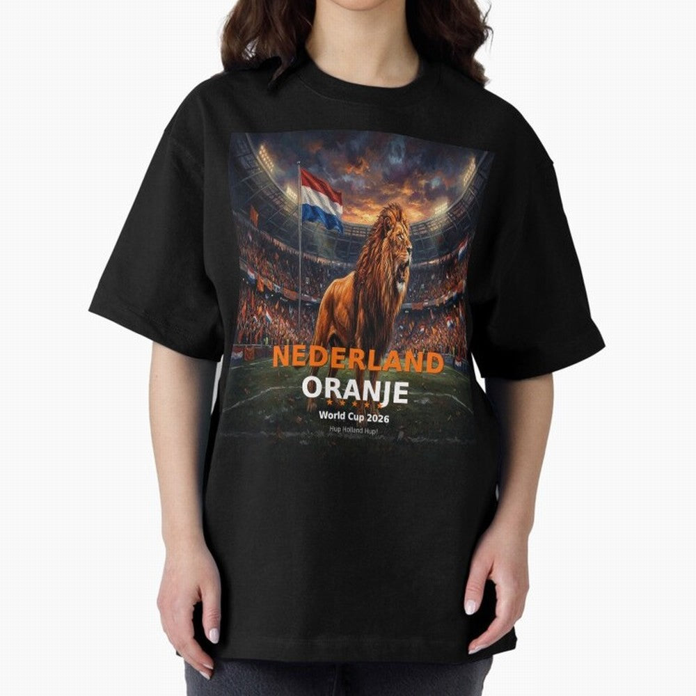 Nederland Oranje - World Cup 2026 Soccer Fan Tee Oversized T-Shirt Remember Iconic Moments from FIFA World Cup 2026 Connected to Neymar, Brazil Energy, Football History, Final Match Energy, Crowd Noise and Once in a Lifetime Moments; Great for