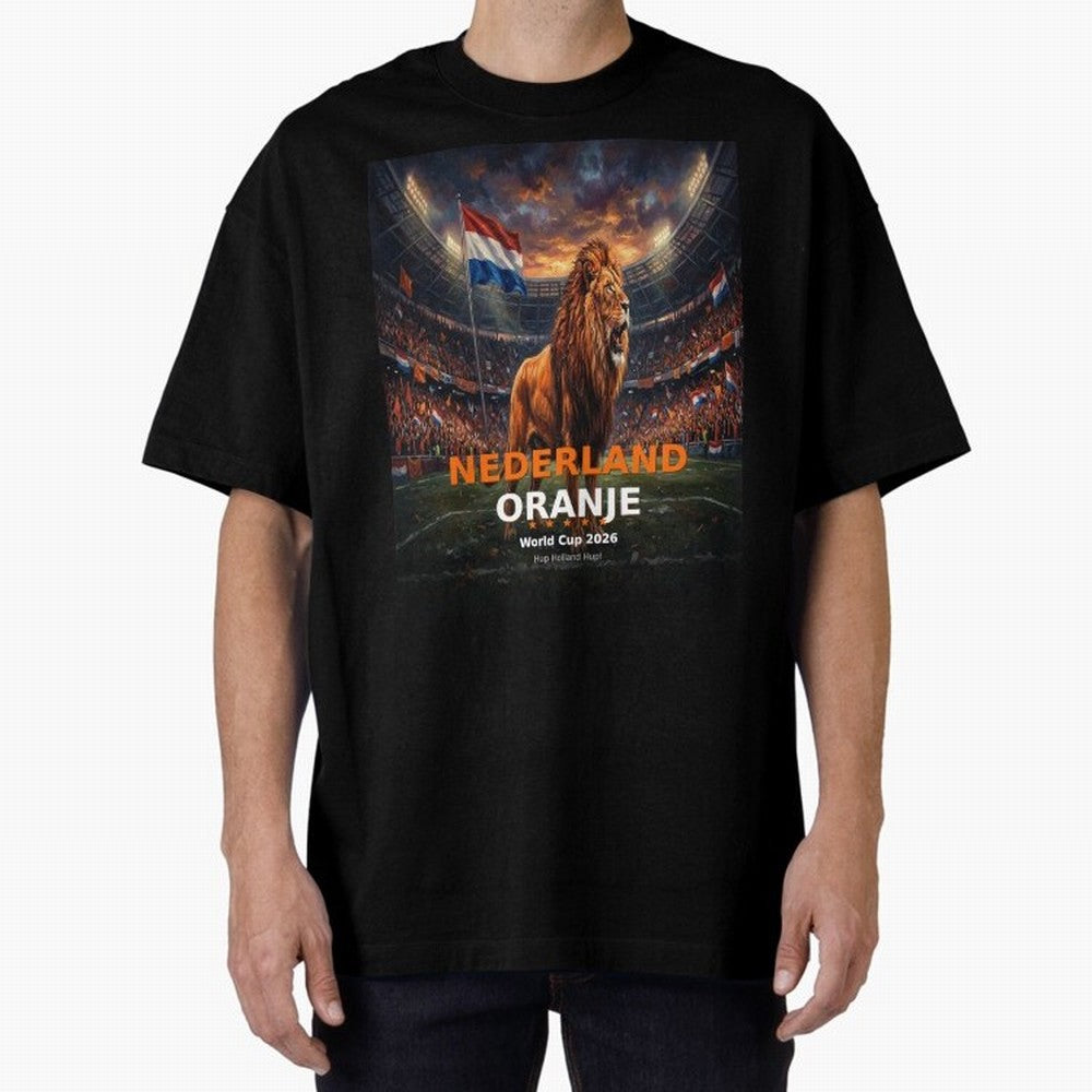 Nederland Oranje - World Cup 2026 Soccer Fan Tee Oversized T-Shirt Remember Iconic Moments from FIFA World Cup 2026 Connected to Neymar, Brazil Energy, Football History, Final Match Energy, Crowd Noise and Once in a Lifetime Moments; Great for
