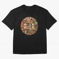 Vintage World Flags Soccer Ball,2026 International Football Graphic Gifts Tee Oversized T-Shirt Show Love for Legendary Goals in FIFA World Cup 2026 Spirit, Driven by England, Haaland, Sports Nostalgia, International Competition, Famous Players and