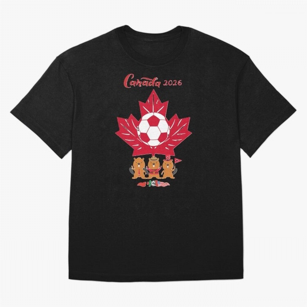 Canada 2026 Oversized T-Shirt Support FIFA World Cup 2026 USA Canada Mexico Spirit, Inspired by Portugal, Neymar, Haaland and Cristiano Ronaldo, Sports Nostalgia, International Competition, Famous Players and Unforgettable Victories; Ideal for