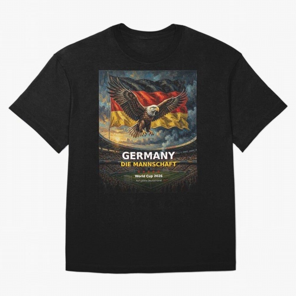 Germany Die Mannschaft - World Cup 2026 Soccer Fan Tee Oversized T-Shirt Show Passion for the Stars of FIFA World Cup 2026 for Fans of Messi and Cristiano Ronaldo and Brazil, Portugal and Argentina, Bringing Football Festival Excitement, Trophy