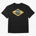 Vintage Brazil Flag Soccer Fan Design Oversized T-Shirt Live the Energy of Match Day Hype around FIFA World Cup 2026 Group Stage, Messi, CR7 and Mbappe, Spain, Champion Mindset, Group Stage Buzz, Knockout Tension and Passionate Fan Culture; Made