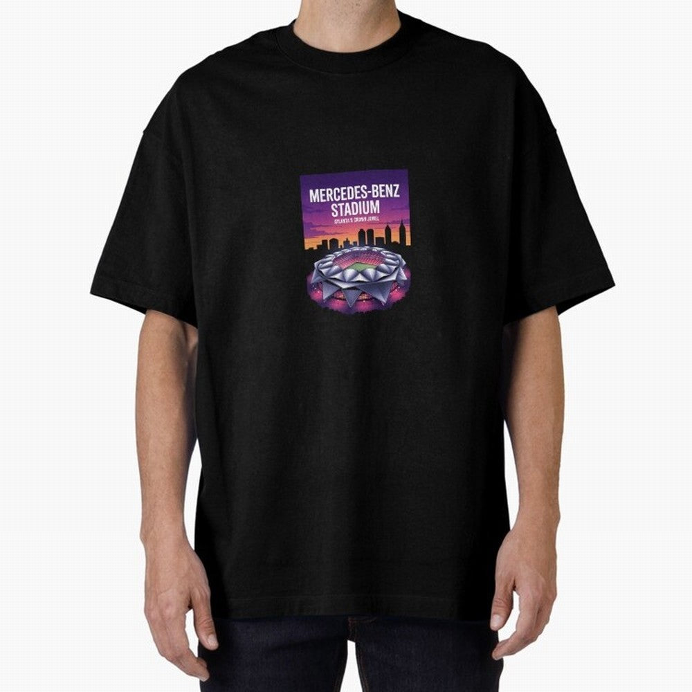 Atlanta Stadium Oversized T-Shirt Represent Football Lovers during the FIFA World Cup 2026 Journey through Messi, CR7 and Mbappe Highlights, England and Germany Pride, Global Supporter Spirit, Legendary Goals, National Colors and Tournament