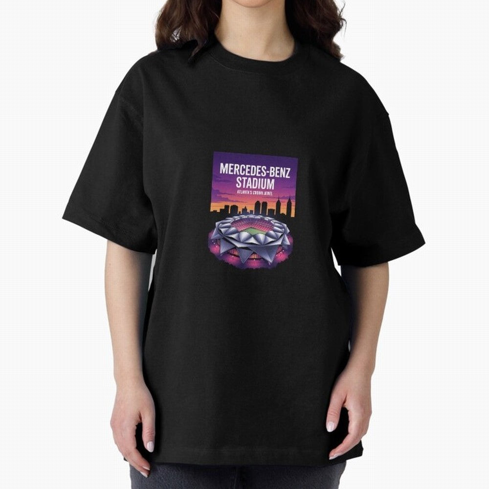 Atlanta Stadium Oversized T-Shirt Represent Football Lovers during the FIFA World Cup 2026 Journey through Messi, CR7 and Mbappe Highlights, England and Germany Pride, Global Supporter Spirit, Legendary Goals, National Colors and Tournament