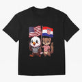 The American eagle and its friend, the Croatian marten Oversized T-Shirt Unlock FIFA World Cup 2026 USA Canada Mexico Spirit, with Netherlands, Messi, CR7 and Mbappe, Supporter Pride, Iconic Celebrations, Legendary Names and Global Match Day