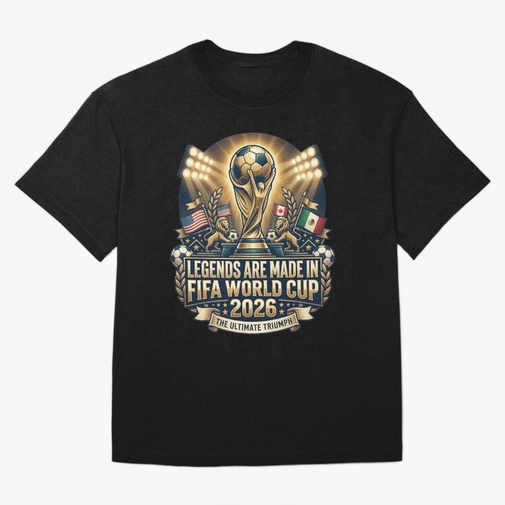 Legendary FIFA World Cup 2026 Football Quote Design For Passionate Soccer Fans Oversized T-Shirt Cheer through Every Moment of FIFA World Cup 2026 Group Stage Filled with Mbappe, England and Germany Energy, Football Passion, Legendary Performances,