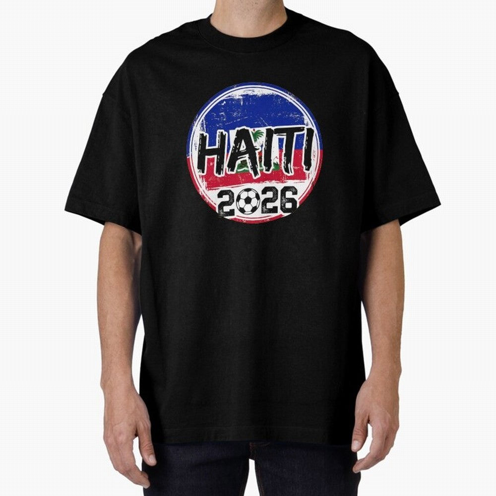 Haiti World Cup 2026 Soccer Fan Game Day T-Shirt_86605887 Oversized T-Shirt Cheer for Match Day Hype around FIFA World Cup 2026, Messi and Cristiano Ronaldo, Brazil, Sports Nostalgia, International Competition, Famous Players and Unforgettable