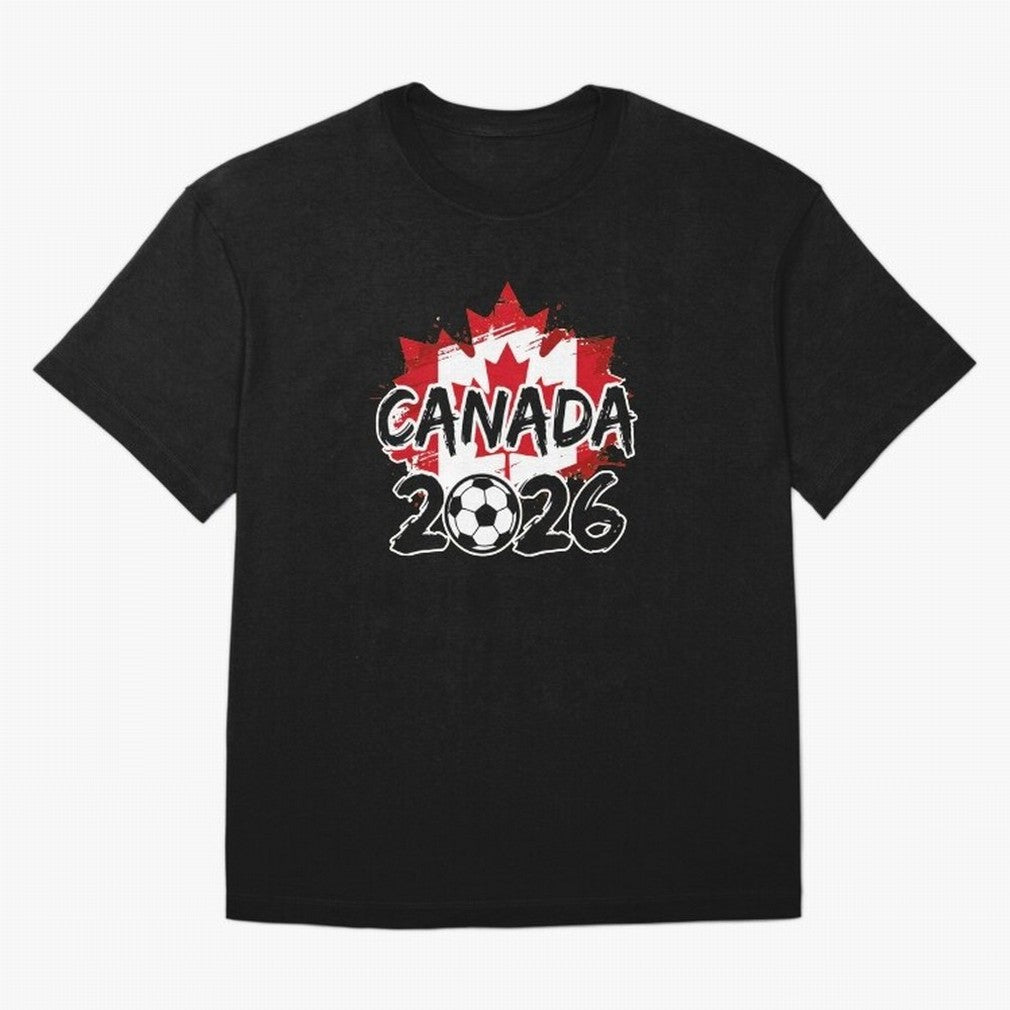 Canada World Cup 2026 Soccer Fan Game Day T-Shirt_86605883 Oversized T-Shirt Make Memories around Match Day Hype around FIFA World Cup 2026 Group Stage, Messi, France, Vintage Soccer Flavor, Modern Football Stars, National Flags and Final Night