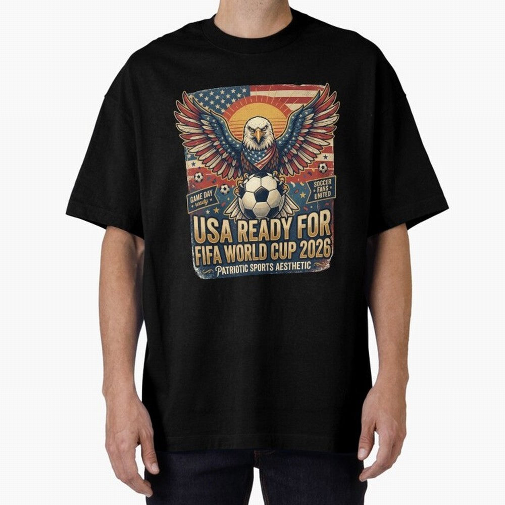 SA FIFA World Cup 2026 Soccer Pride Design For American Football Fans Oversized T-Shirt Bring Bold Fan Energy to FIFA World Cup 2026 Group Stage Featuring Haaland, Germany Energy, Global Supporter Spirit, Legendary Goals, National Colors and