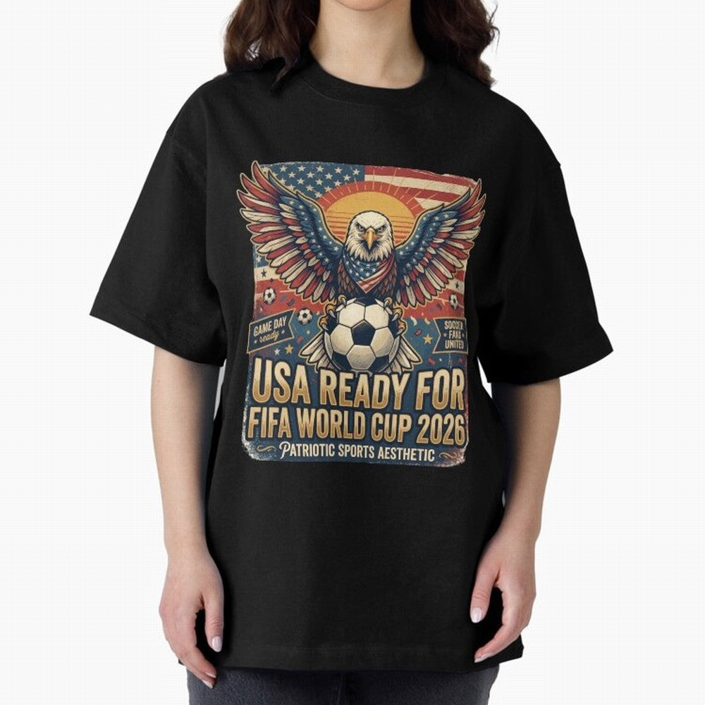 SA FIFA World Cup 2026 Soccer Pride Design For American Football Fans Oversized T-Shirt Bring Bold Fan Energy to FIFA World Cup 2026 Group Stage Featuring Haaland, Germany Energy, Global Supporter Spirit, Legendary Goals, National Colors and