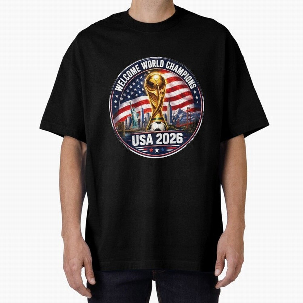 World Cup 2026 Celebration T-Shirt | USA Canada Mexico Soccer Fan Tee Oversized T-Shirt Relive Legendary Nights from the FIFA World Cup 2026 USA Canada Mexico Journey through Messi and Cristiano Ronaldo Highlights, England Pride, Game Day Rituals,