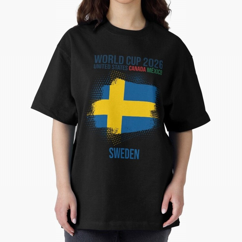 SWEDEN WORLD CUP 2026 Oversized T-Shirt Show Fan Pride Across Match Day Hype around FIFA World Cup 2026 Group Stage, Neymar, Spain, Fan Favorite Moments, National Team Passion, Big Match Drama and Soccer History; Ideal for Passionate Fans Who Love