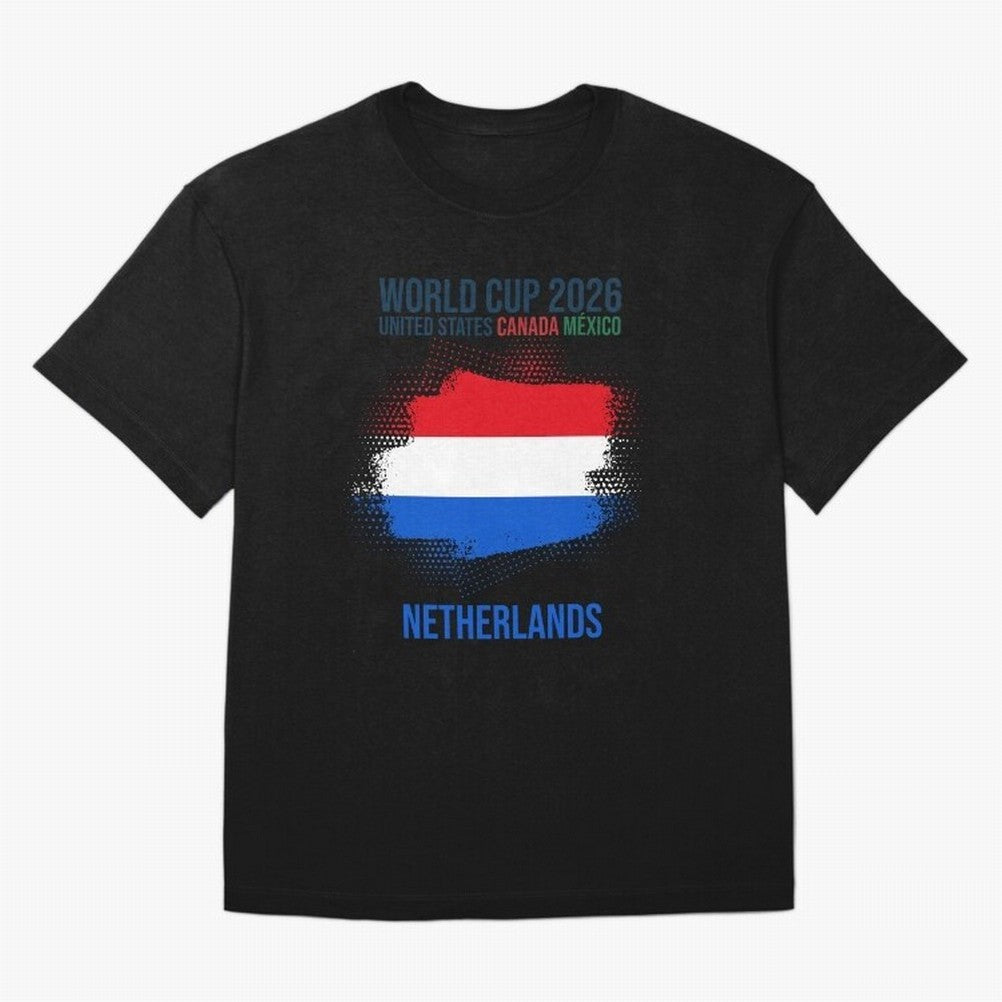 NETHERLANDS WORLD CUP 2026 Oversized T-Shirt Honor Football Greatness during Global Football Passion for FIFA World Cup 2026 USA Canada Mexico, Celebrating Messi, CR7 and Mbappe, Portugal, Spain and Germany, Sports Nostalgia, International
