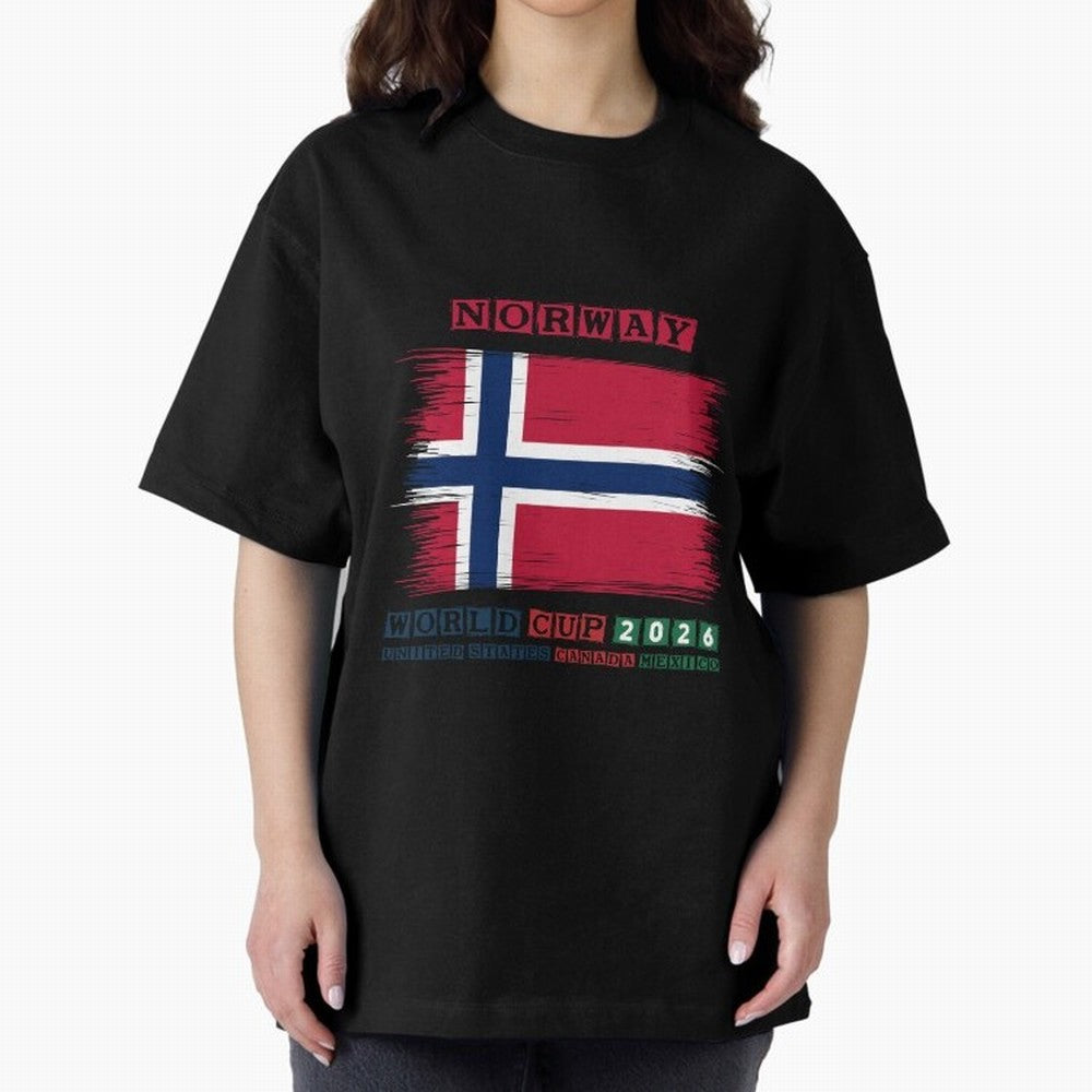 NORWAY WORLD CUP 2026 Oversized T-Shirt Mark Match Day Hype around FIFA World Cup 2026 USA Canada Mexico, Neymar, Haaland and Cristiano Ronaldo, Netherlands, Stadium Chants, National Pride, Trophy Dreams and Unforgettable Football Memories; Perfect