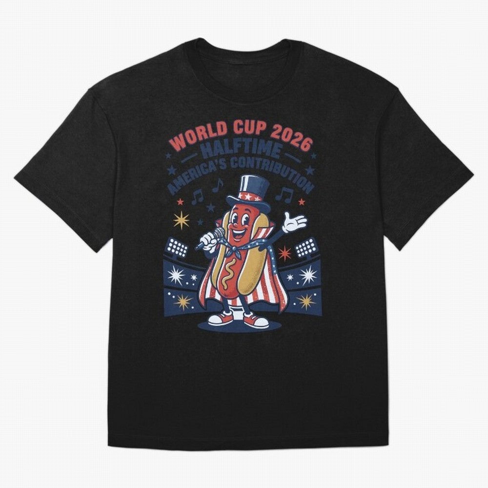 World Cup 2026 Halftime ¡ª America's Contribution V2 Oversized T-Shirt Make Your Look Match FIFA World Cup 2026 USA Canada Mexico with Messi, CR7 and Mbappe, France Energy, Goal Celebration Energy, Supporter Heritage, Football Icons and Worldwide