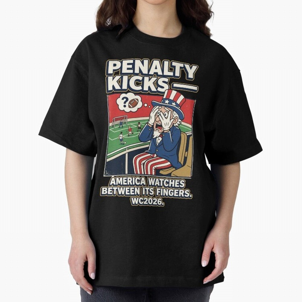 Penalty Kicks ¡ª WC2026 V2 Oversized T-Shirt Bring Trophy Dreams to FIFA World Cup 2026 Group Stage for Fans of Haaland and Mbappe and France, Bringing Stadium Memories, Football Loyalty, International Chants and Championship Tradition; Made for