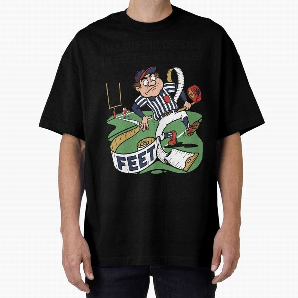 Measuring Offside in Feet ¡ª USA 2026 V2 Oversized T-Shirt Support Global Football Passion for FIFA World Cup 2026, Featuring Cristiano Ronaldo, Spain and Netherlands, Soccer Culture, Superstar Moments, National Team Dreams and Competitive Fire;