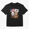 The American eagle and its friend the South Korean tiger Oversized T-Shirt Make Memories around Match Day Hype around FIFA World Cup 2026 Group Stage, Messi, France, Vintage Soccer Flavor, Modern Football Stars, National Flags and Final Night