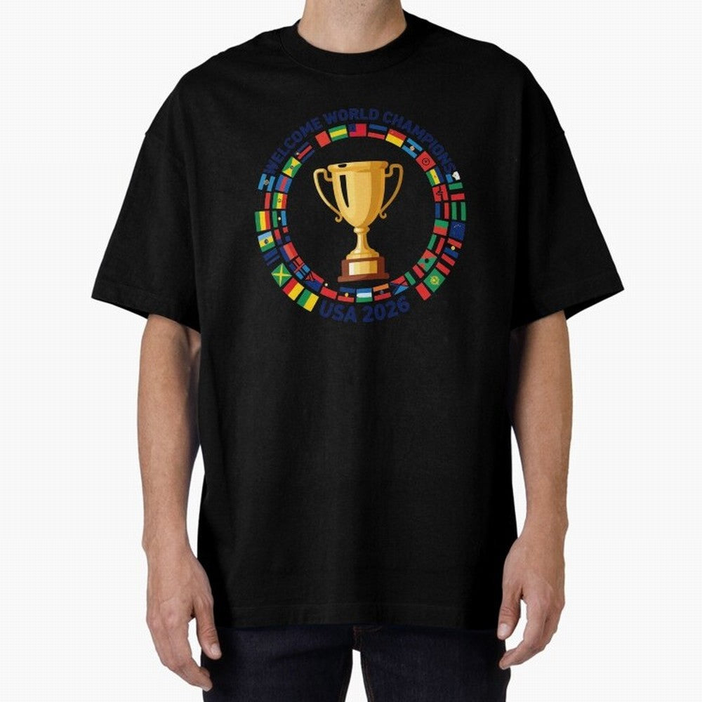 World Cup 2026 Celebration T-Shirt | USA Canada Mexico Soccer Fan Tee Oversized T-Shirt Join the Global Buzz around FIFA World Cup 2026 for Fans of CR7 and Argentina, France and Brazil, Bringing Retro Football Energy, Iconic Rivalries, Trophy Chase