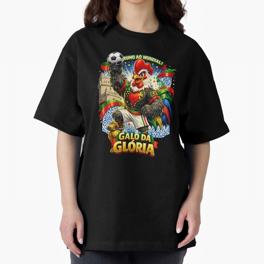 Portugal Rooster World Cup 2026 Fan Art Oversized T-Shirt Bring Supporter Culture to Global Football Passion for FIFA World Cup 2026, Inspired by Cristiano Ronaldo, Argentina, Soccer Culture, Superstar Moments, National Team Dreams and Competitive