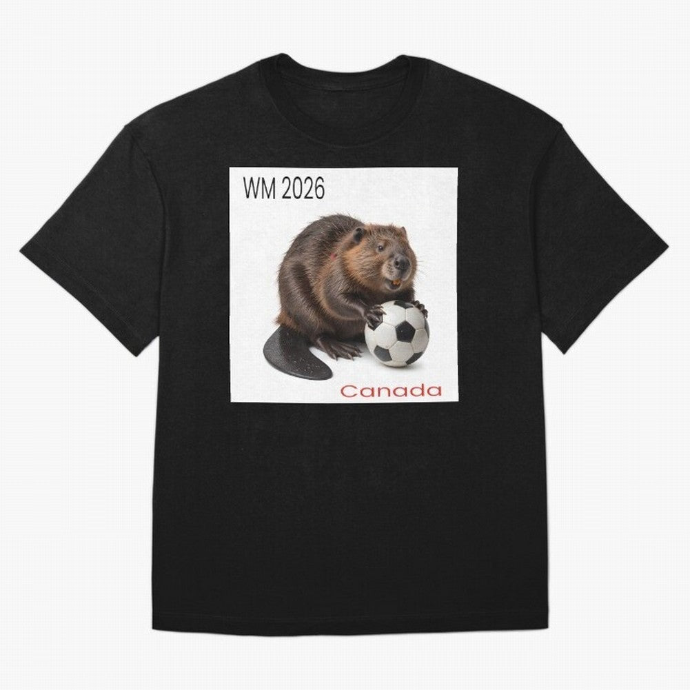 Canadian beaver invites you to World Cup 2026 in USA, Canada and Mexico Oversized T-Shirt Feel FIFA World Cup 2026 Spirit, Connected to Spain and Netherlands, CR7, Classic Soccer Heritage, Championship Pressure, Fan Loyalty and International Pride;