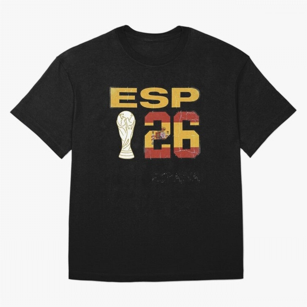 Spain Football World Cup 2026 - Vintage ESP 26 Flag Design Oversized T-Shirt Bring Legendary Rivalry Energy to Global Football Passion for FIFA World Cup 2026, Inspired by Neymar, Haaland and Cristiano Ronaldo, Germany, Stadium Memories, Football