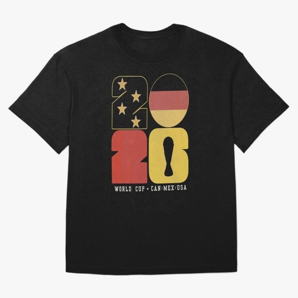 Germany Football World Cup 2026 - Die Mannschaft Retro Typography Oversized T-Shirt Embrace FIFA World Cup 2026 Group Stage Spirit, with France and Portugal, CR7 and Messi, Supporter Pride, Iconic Celebrations, Legendary Names and Global Match Day