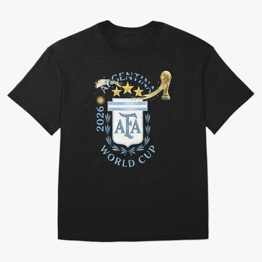 Argentina Football Champion World Cup 2026 - Gold Stars Watercolor Oversized T-Shirt Wear the Spirit of the FIFA World Cup 2026 USA Canada Mexico Journey through Cristiano Ronaldo, Haaland and CR7 Highlights, Portugal Pride, Match Day Excitement,