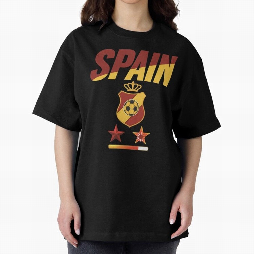Spain Football World Cup 2026 - La Roja Stars Loading Oversized T-Shirt Bring Home Global Football Passion for FIFA World Cup 2026, Connected to Haaland, Portugal, Spain and Germany, Retro Football Energy, Iconic Rivalries, Trophy Chase Drama and