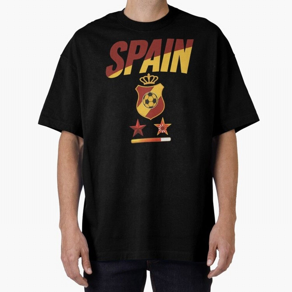 Spain Football World Cup 2026 - La Roja Stars Loading Oversized T-Shirt Bring Home Global Football Passion for FIFA World Cup 2026, Connected to Haaland, Portugal, Spain and Germany, Retro Football Energy, Iconic Rivalries, Trophy Chase Drama and