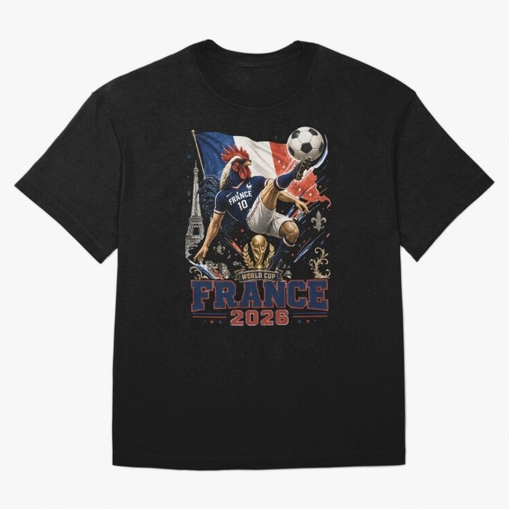 France Football World Cup 2026 Retro Rooster Kick - Les Bleus Oversized T-Shirt Feel the Heartbeat of FIFA World Cup 2026 Capturing Messi, Neymar and Mbappe, Germany Energy, Classic Soccer Heritage, Championship Pressure, Fan Loyalty and