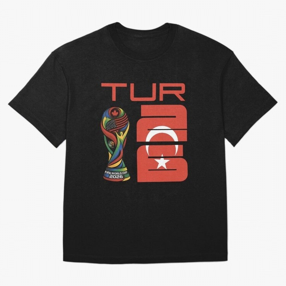Turkey Football World Cup 2026 Fan Design Oversized T-Shirt Embrace Match Day Hype around FIFA World Cup 2026 USA Canada Mexico, Messi, Neymar and Mbappe, Portugal, Sports Nostalgia, International Competition, Famous Players and Unforgettable