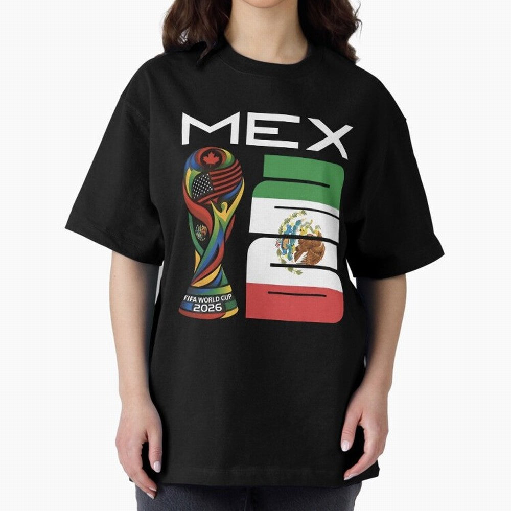 Mexico World Cup 2026 Host City Football Design Oversized T-Shirt Celebrate the Stars of FIFA World Cup 2026 Group Stage Spirit, Driven by Netherlands, CR7, Tournament Hype, Historic Matchups, Family Viewing Parties and Global Sports Pride; Great