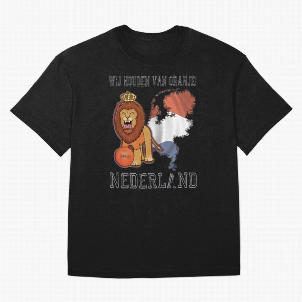 Dutch Pride Lion - Netherlands Football Fans Oranje Oversized T-Shirt Carry FIFA World Cup 2026 Connected to Mbappe and Neymar, Portugal, Spain and Germany Energy, Sports Nostalgia, International Competition, Famous Players and Unforgettable