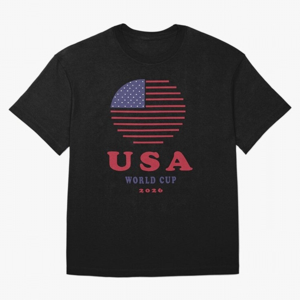 USA World Cup 2026 Soccer Fan Shirt | American Flag Football Retro Patriotic Design Oversized T-Shirt Follow Every Goal of Global Football Passion for FIFA World Cup 2026 Group Stage, with Cristiano Ronaldo, Haaland and CR7, England, Tournament