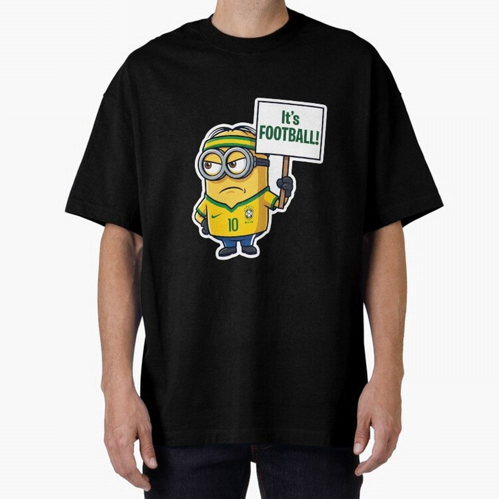 It's Football! - Funny Brazil Soccer Meme (Soccer v Football) v2 Oversized T-Shirt Make the Season About FIFA World Cup 2026 Group Stage Spirit, Driven by England, France and Netherlands, Neymar, Haaland and Cristiano Ronaldo, Classic Soccer