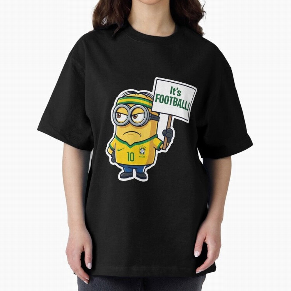 It's Football! - Funny Brazil Soccer Meme (Soccer v Football) v2 Oversized T-Shirt Make the Season About FIFA World Cup 2026 Group Stage Spirit, Driven by England, France and Netherlands, Neymar, Haaland and Cristiano Ronaldo, Classic Soccer
