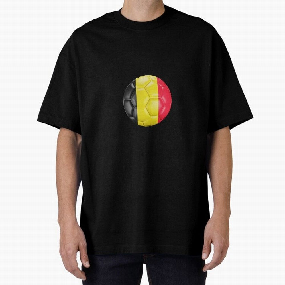 Belgium Football Ball Oversized T-Shirt Honor the Beautiful Game during Match Day Hype around FIFA World Cup 2026 USA Canada Mexico, Cristiano Ronaldo, Haaland and CR7, England and Germany, Football Festival Excitement, Trophy Ambitions, Country