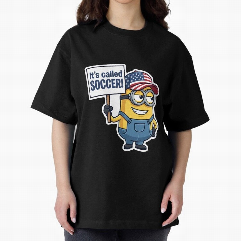 It's Called Soccer! - Funny US Football Meme (Soccer v Football) v1 Oversized T-Shirt Honor the Beautiful Game during Global Football Passion for FIFA World Cup 2026 USA Canada Mexico, with Neymar, Haaland and Cristiano Ronaldo, France, Retro