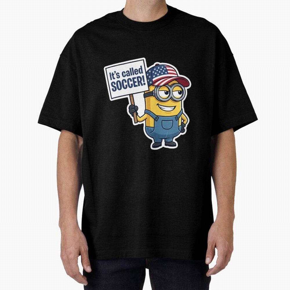 It's Called Soccer! - Funny US Football Meme (Soccer v Football) v1 Oversized T-Shirt Honor the Beautiful Game during Global Football Passion for FIFA World Cup 2026 USA Canada Mexico, with Neymar, Haaland and Cristiano Ronaldo, France, Retro