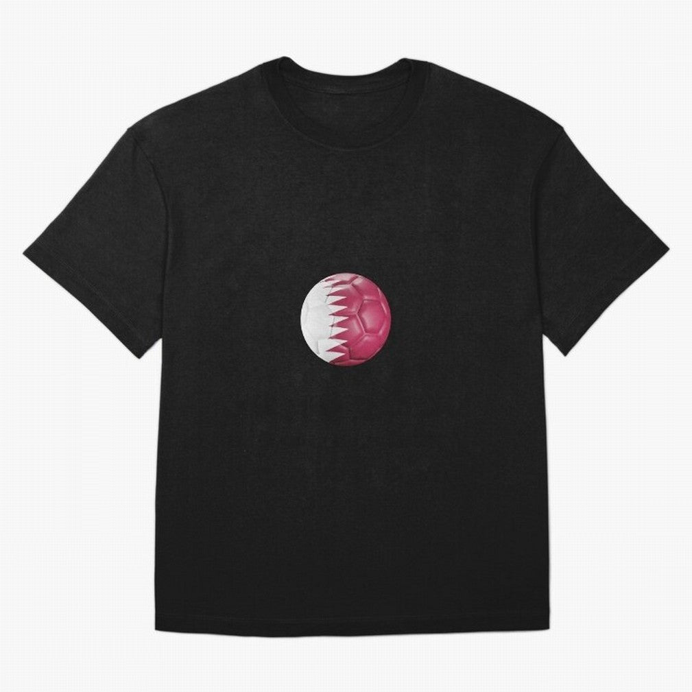 Qatar Flag Ball Oversized T-Shirt Honor Champions and Dreams in Global Football Passion for FIFA World Cup 2026 Group Stage, Filled with CR7, Spain and Netherlands, Fan Favorite Moments, National Team Passion, Big Match Drama and Soccer History;