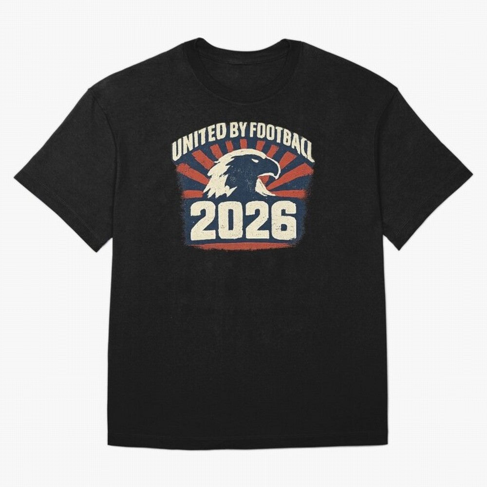 United By Football 2026 Vintage Soccer Fan USA T-Shirt Oversized T-Shirt Represent the Passion of FIFA World Cup 2026 Group Stage Featuring Mbappe and Neymar, Portugal Energy, Retro Football Energy, Iconic Rivalries, Trophy Chase Drama and Stadium