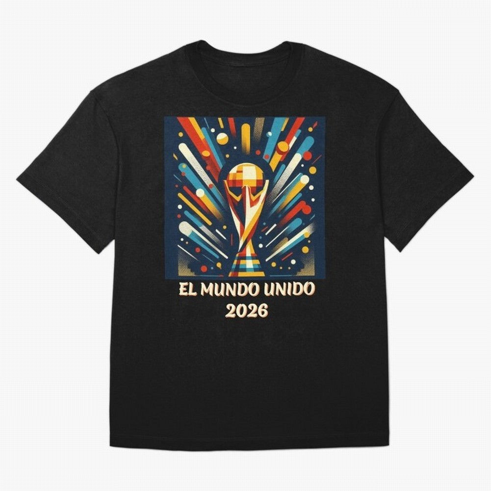 2026 World Cup The United World - Modern Geometric Art Oversized T-Shirt Bring Legendary Rivalry Energy to FIFA World Cup 2026 Group Stage Spirit, Connected to Portugal, Messi and Cristiano Ronaldo, Match Day Excitement, Supporter Culture, Golden