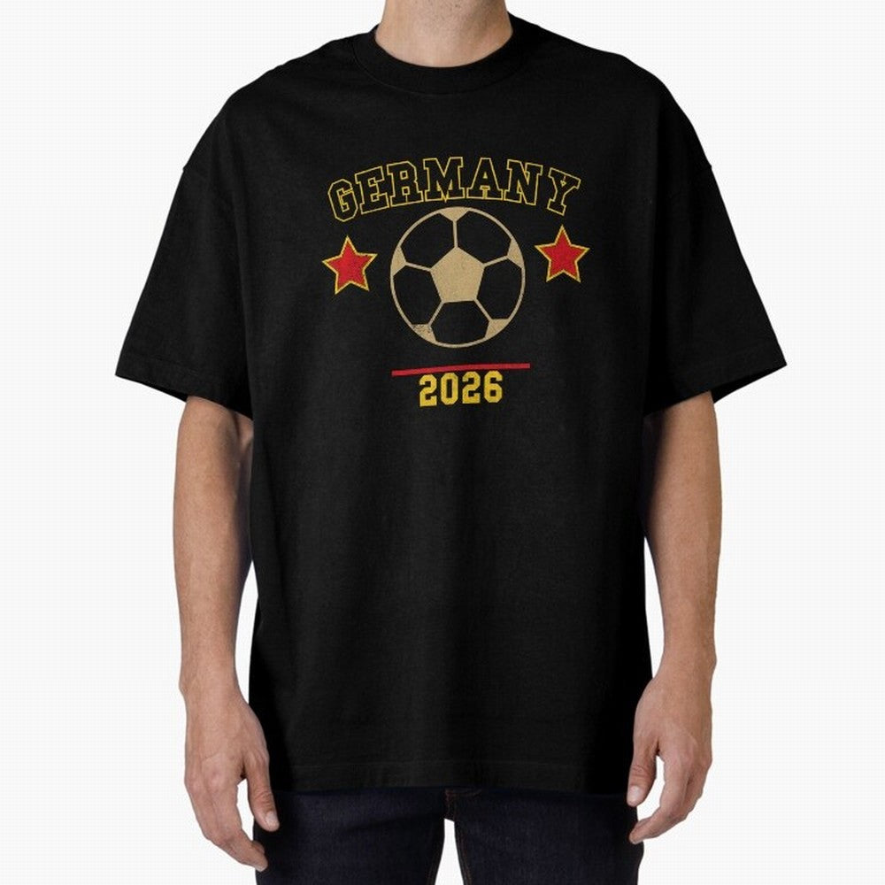 Germany 2026 ¡ª Vintage Soccer Tee Oversized T-Shirt Represent the Passion of the FIFA World Cup 2026 USA Canada Mexico Journey through Neymar, Haaland and Cristiano Ronaldo Highlights, Germany Pride, Sports Nostalgia, International Competition,