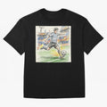 Dynamic Soccer Power Kick - Blue & White Jersey Style Oversized T-Shirt Celebrate Fan Culture around FIFA World Cup 2026 Group Stage Connected to Mbappe, France and Portugal Energy, Global Supporter Spirit, Legendary Goals, National Colors and