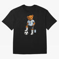 Argentina Soccer Bear World Cup Teddy Bear Oversized T-Shirt Relive Legendary Nights from the FIFA World Cup 2026 USA Canada Mexico Journey through Messi Highlights, Brazil Pride, Match Day Excitement, Supporter Culture, Golden Goals and Global