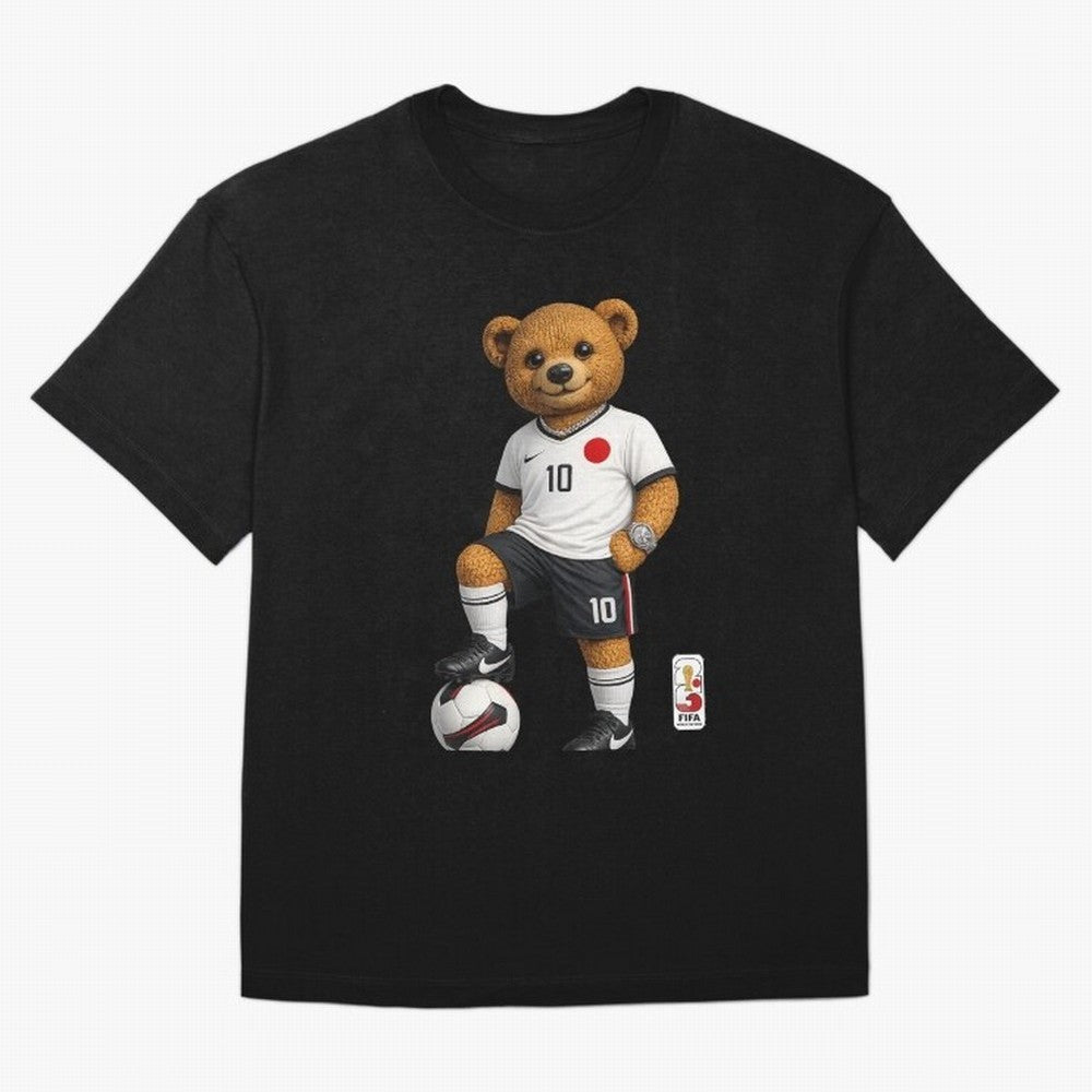 Japan Soccer Bear World Cup Teddy Bear Oversized T-Shirt Share FIFA World Cup 2026 Group Stage with CR7 and Messi, Portugal, Spain and Germany Energy, Soccer Culture, Superstar Moments, National Team Dreams and Competitive Fire; Made for Die Hard